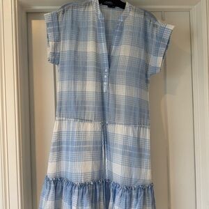 Veronica beard Blue and White Plaid mini Dress